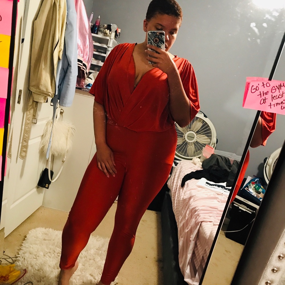 BURNT Orange Jumpsuit! Sz 2X